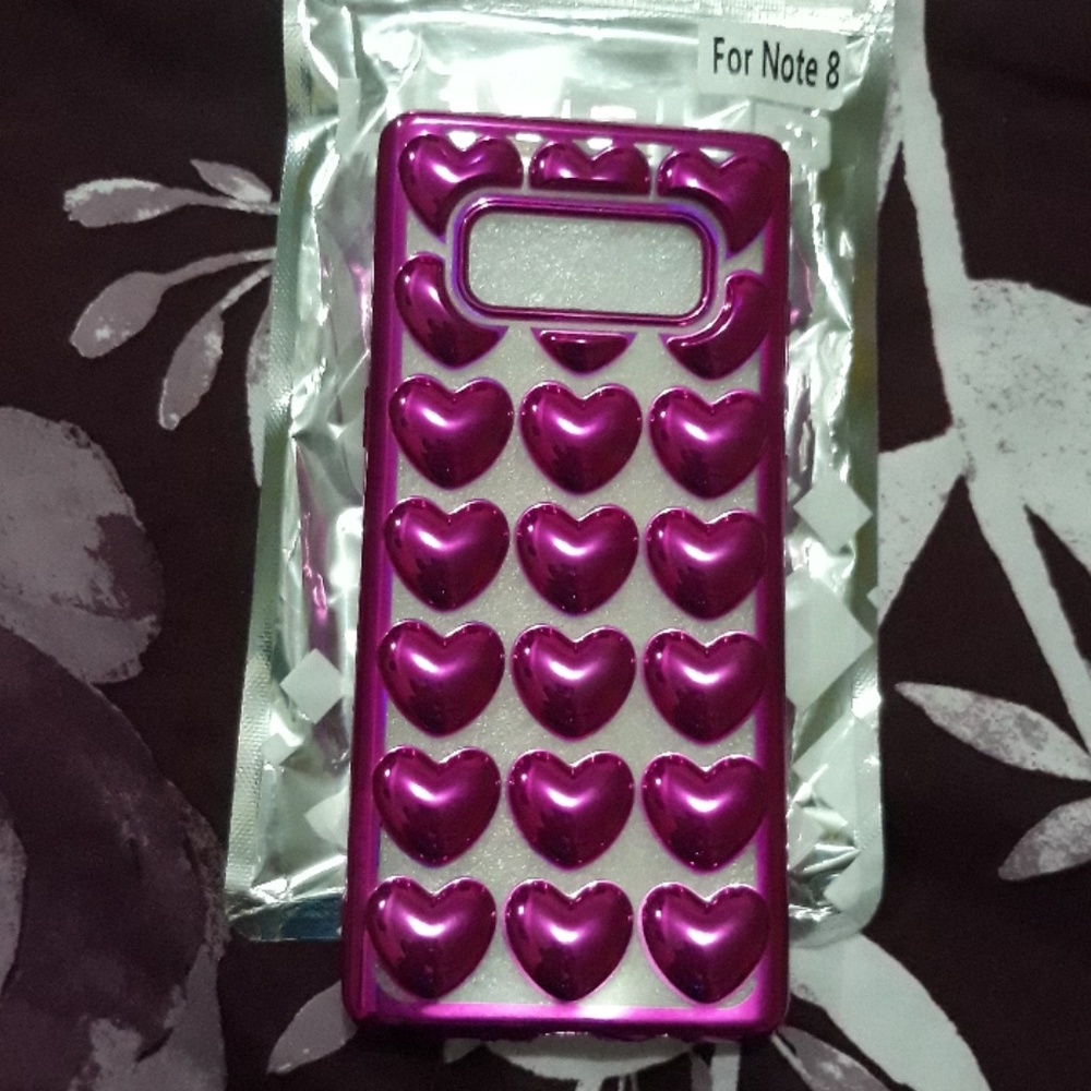 Samsung Note 8 pink heart cover case